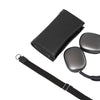 Leather Case with Adjustable Fabric Strap for AirPods Max (Black)-3